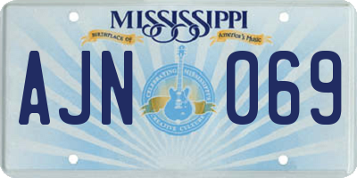 MS license plate AJN069