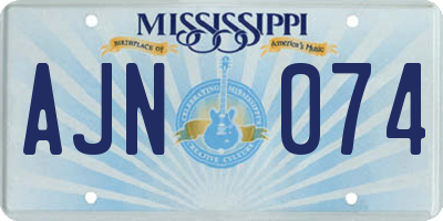 MS license plate AJN074