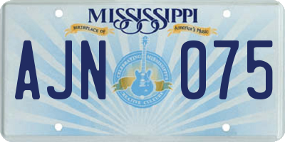 MS license plate AJN075