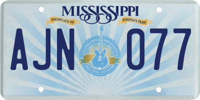 MS license plate AJN077