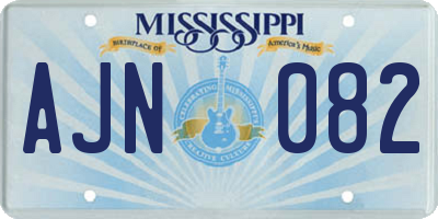 MS license plate AJN082