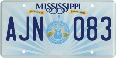MS license plate AJN083