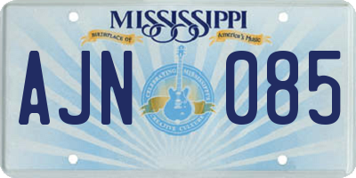 MS license plate AJN085
