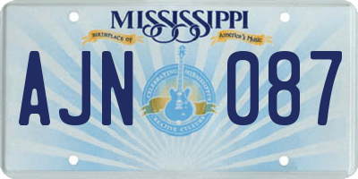 MS license plate AJN087