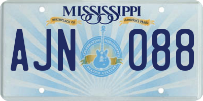 MS license plate AJN088