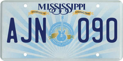 MS license plate AJN090