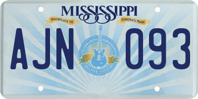 MS license plate AJN093