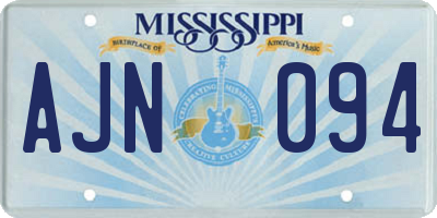 MS license plate AJN094