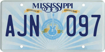 MS license plate AJN097