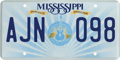 MS license plate AJN098