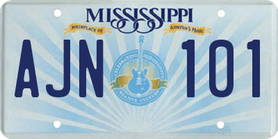 MS license plate AJN101