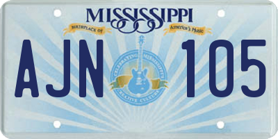 MS license plate AJN105