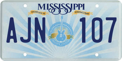MS license plate AJN107