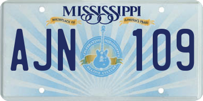 MS license plate AJN109