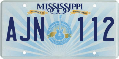 MS license plate AJN112