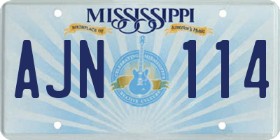 MS license plate AJN114