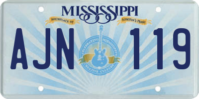 MS license plate AJN119
