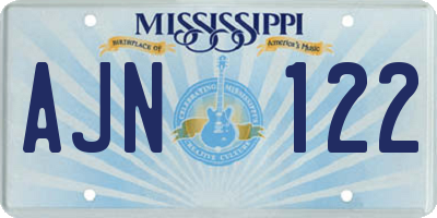 MS license plate AJN122