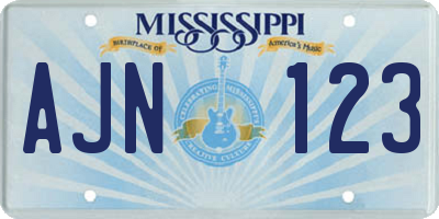 MS license plate AJN123