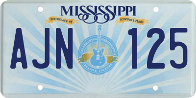 MS license plate AJN125
