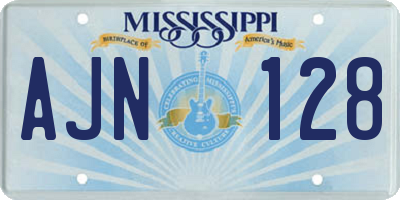 MS license plate AJN128