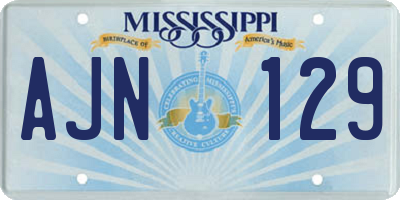 MS license plate AJN129