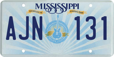 MS license plate AJN131