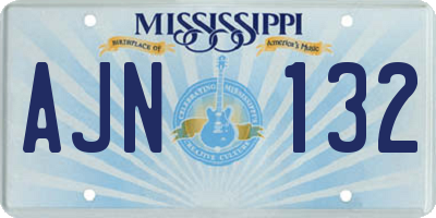 MS license plate AJN132