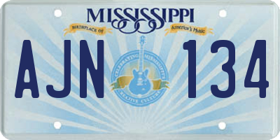 MS license plate AJN134