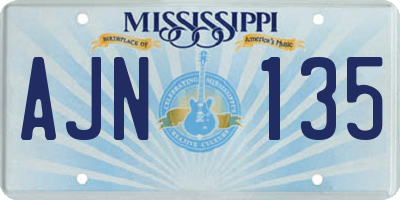 MS license plate AJN135