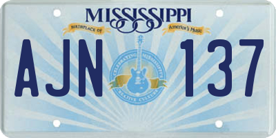 MS license plate AJN137