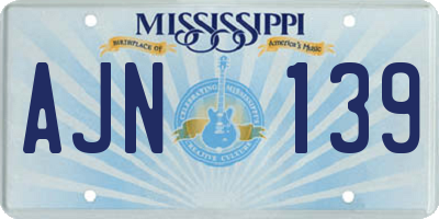 MS license plate AJN139