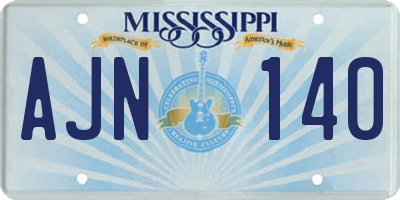 MS license plate AJN140