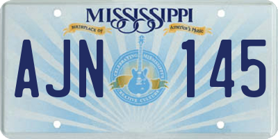 MS license plate AJN145