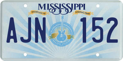 MS license plate AJN152