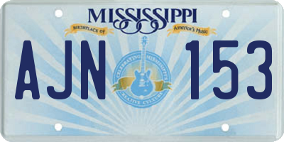 MS license plate AJN153