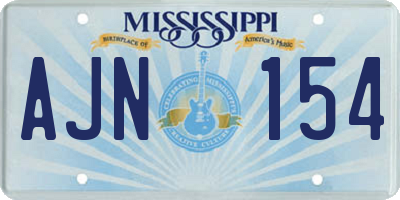 MS license plate AJN154