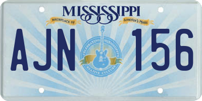 MS license plate AJN156
