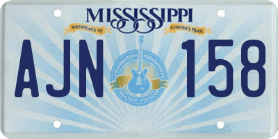 MS license plate AJN158