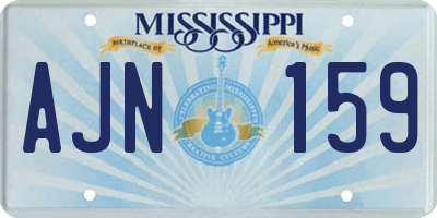 MS license plate AJN159