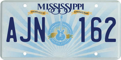 MS license plate AJN162