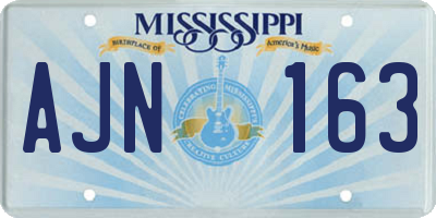 MS license plate AJN163