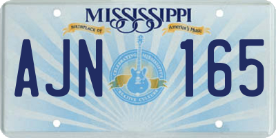 MS license plate AJN165