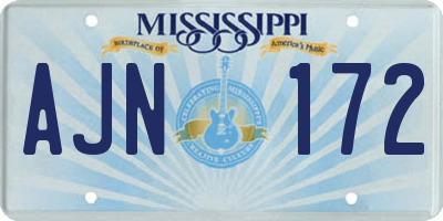 MS license plate AJN172