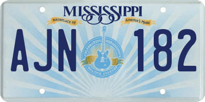 MS license plate AJN182