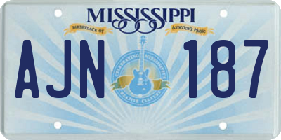 MS license plate AJN187
