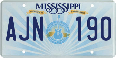 MS license plate AJN190
