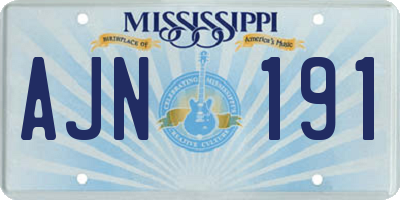 MS license plate AJN191