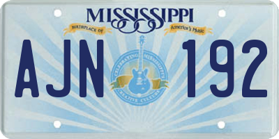MS license plate AJN192
