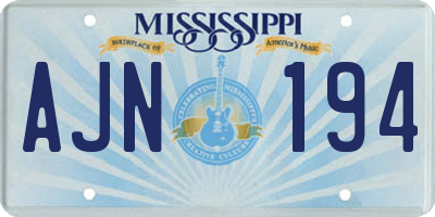 MS license plate AJN194